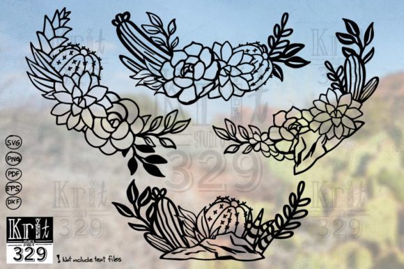 Download Floral Cactus Border SVG Decal - Premium Resources