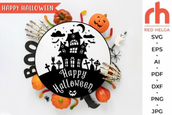 Download Happy Halloween SVG, Haunted House DXF - Happy halloween svg Collection